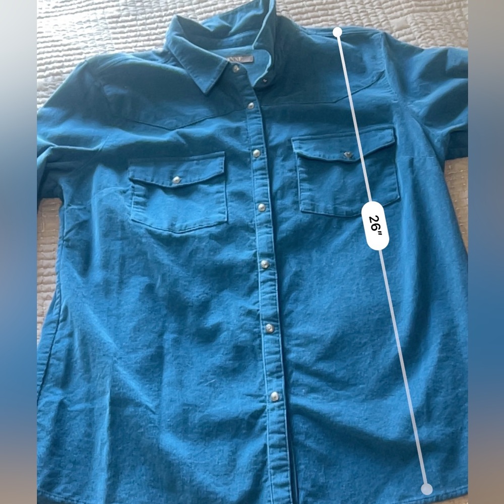 Shyanne Wale Corduroy Long Sleeve Snap Western Shirt Size L - Picture 12 of 14